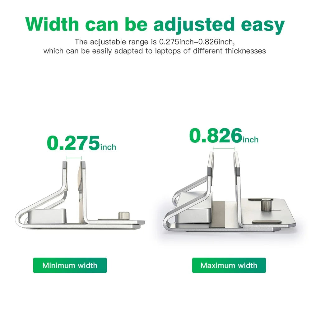 D051-3 Vertical Laptop Stand USB Hub Space Saving Notebook Holder Desktop Bracket with 4 USB Ports - 7