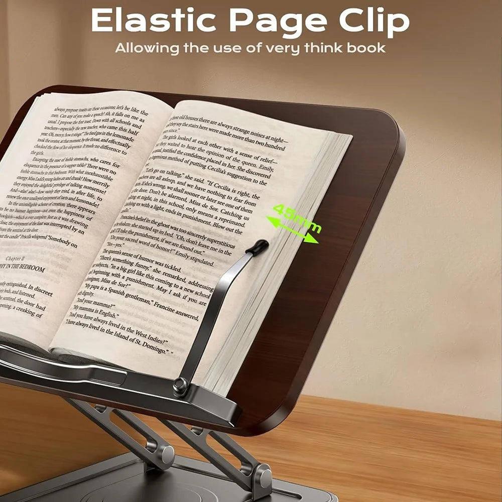 RS-01 Multifunctional Rotating Reading Stand for Children Wooden Panel Laptop Support Desktop Book Holder - 4
