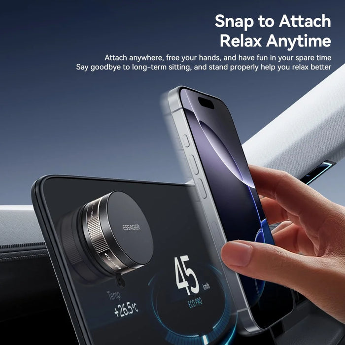 ESSAGER 360 Degree Rotation Magnetic Phone Mount Suction Cup Base Cellphone Holder for Car Dashboard - 7