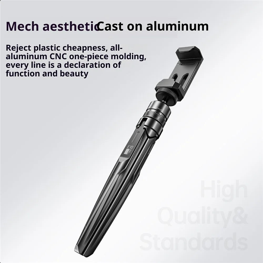 E10 Aluminum Alloy Tripod for Smartphones Action Cameras Desktop Stand Handheld Selfie Stick - Orange - 5