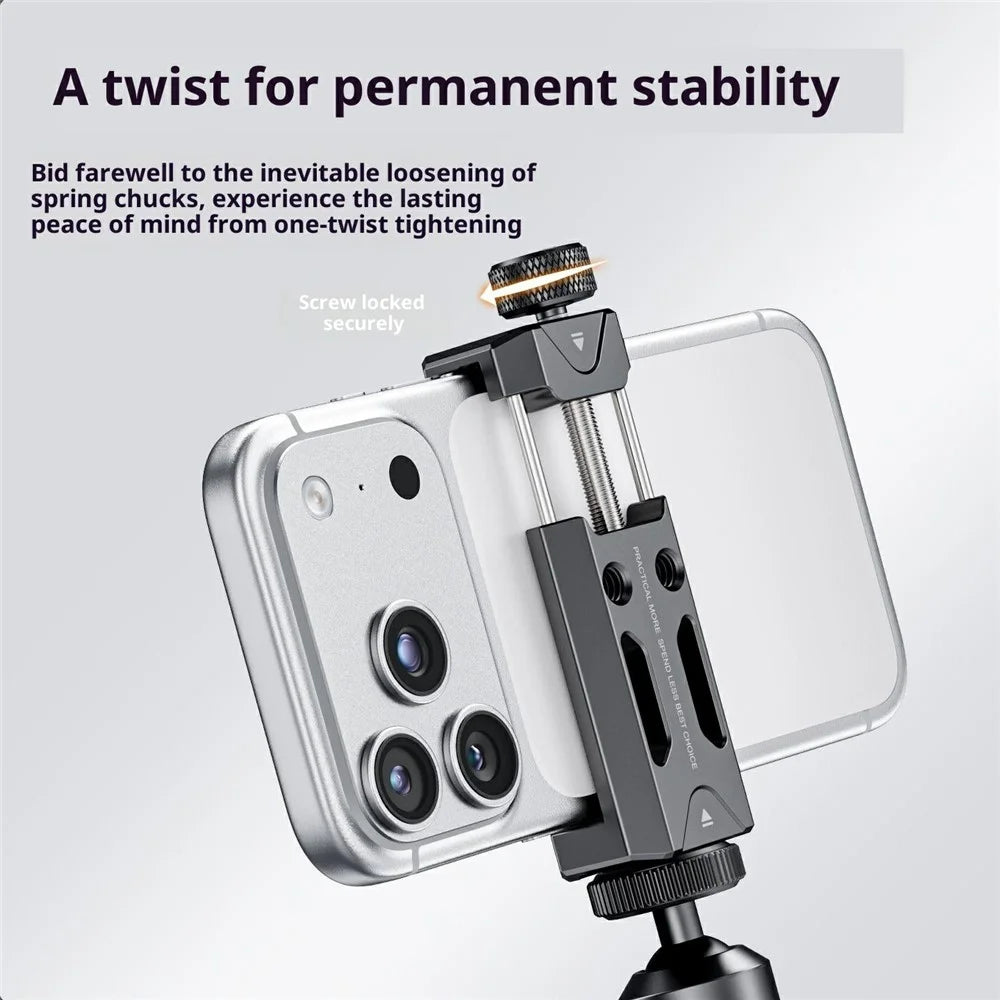 E10 Aluminum Alloy Tripod for Smartphones Action Cameras Desktop Stand Handheld Selfie Stick - Orange - 6