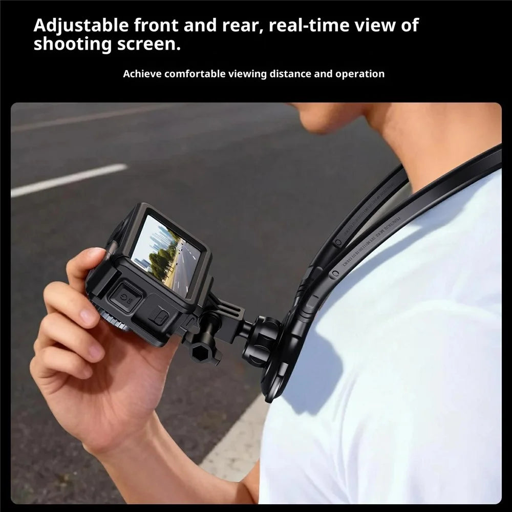 G01 POV Camera Mount for DJI Osmo Action 5 Pro / 4 / GoPro Hero 13 / 12 / Insta360 Ace Pro Rotatable Neck Holder Bracket - 7