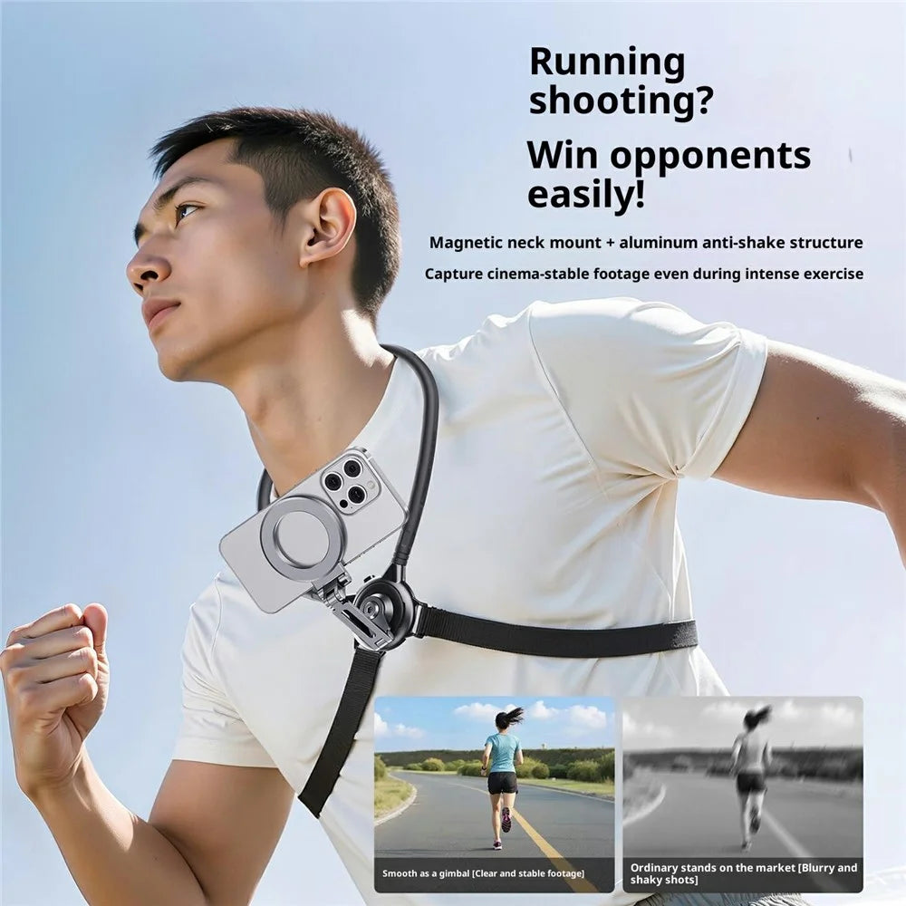 G03J Magnetic Neck Phone Holder for POV First Person Perspective Filming Hands-free Neckband Bracket - 4