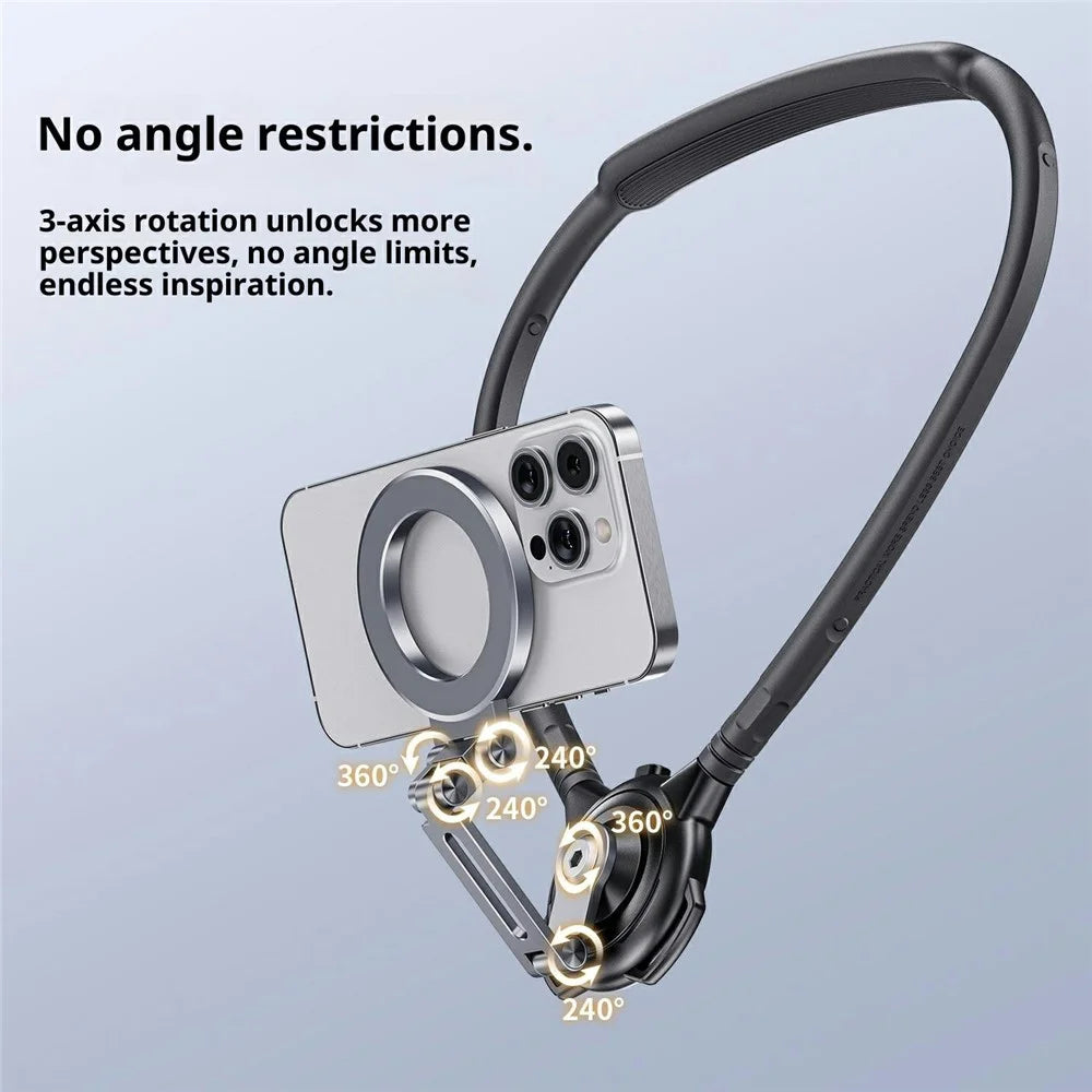 G03J Magnetic Neck Phone Holder for POV First Person Perspective Filming Hands-free Neckband Bracket - 5