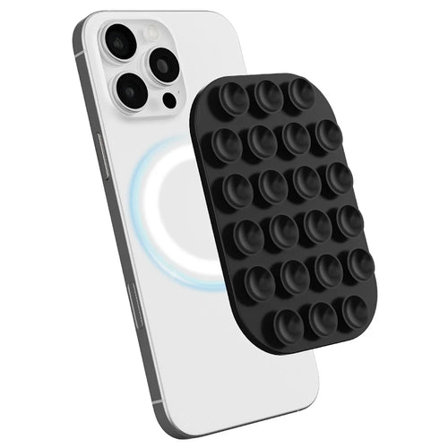 Magnetic Phone Stand Silicone Removable Suction Cup Phone Back Holder - Black - 1