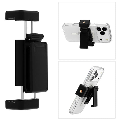 Universal 360° Rotating Phone Holder Men Waist Clip Phone Stand Adjustable Clamping Range 5.8-9.5cm - Black - 1