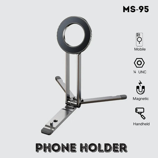 JMARY MS-95 Foldable 180° Rotation Magnetic Phone Stand Portable Desktop Phone Tripod for iPhone 12-17 Series - 2