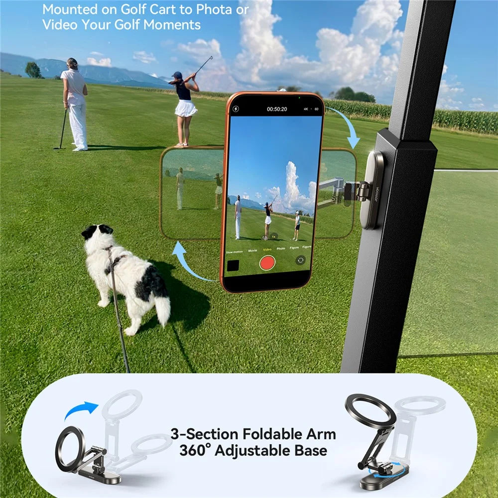 JOYROOM JR-ZS520 Magnetic Phone Stand Double-Sided Magnetic 360° Rotation Phone Holder - Black - 2
