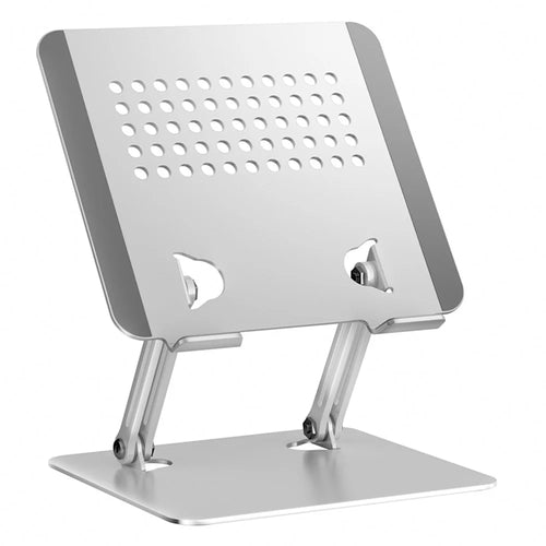 0031 Adjustable Height Angle Laptop Stand Desktop Cooling Metal Support for Notebook / Tablet, Basic Model - White - 1