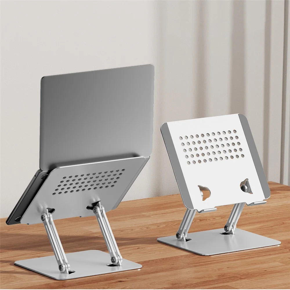 0031 Adjustable Height Angle Laptop Stand Desktop Cooling Metal Support for Notebook / Tablet, Basic Model - White - 2