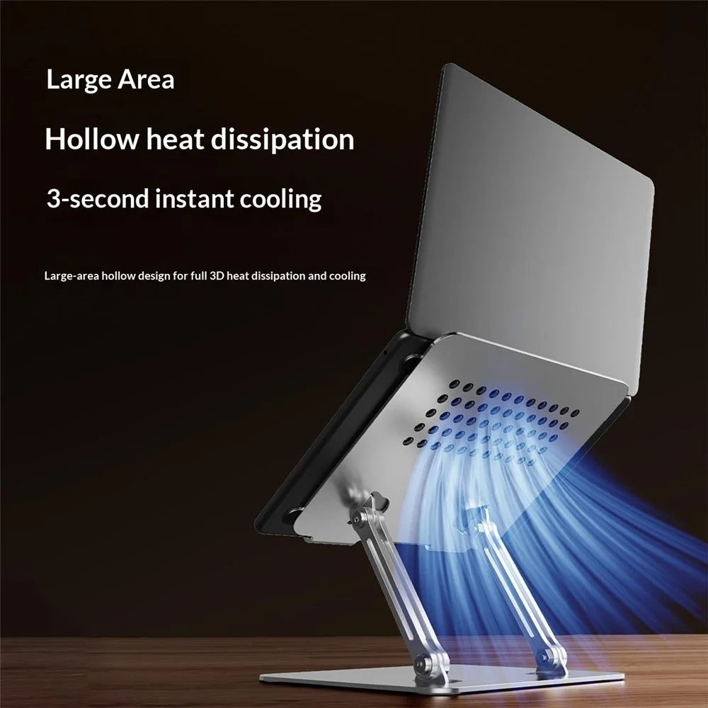 0031 Adjustable Height Angle Laptop Stand Desktop Cooling Metal Support for Notebook / Tablet, Basic Model - White - 4