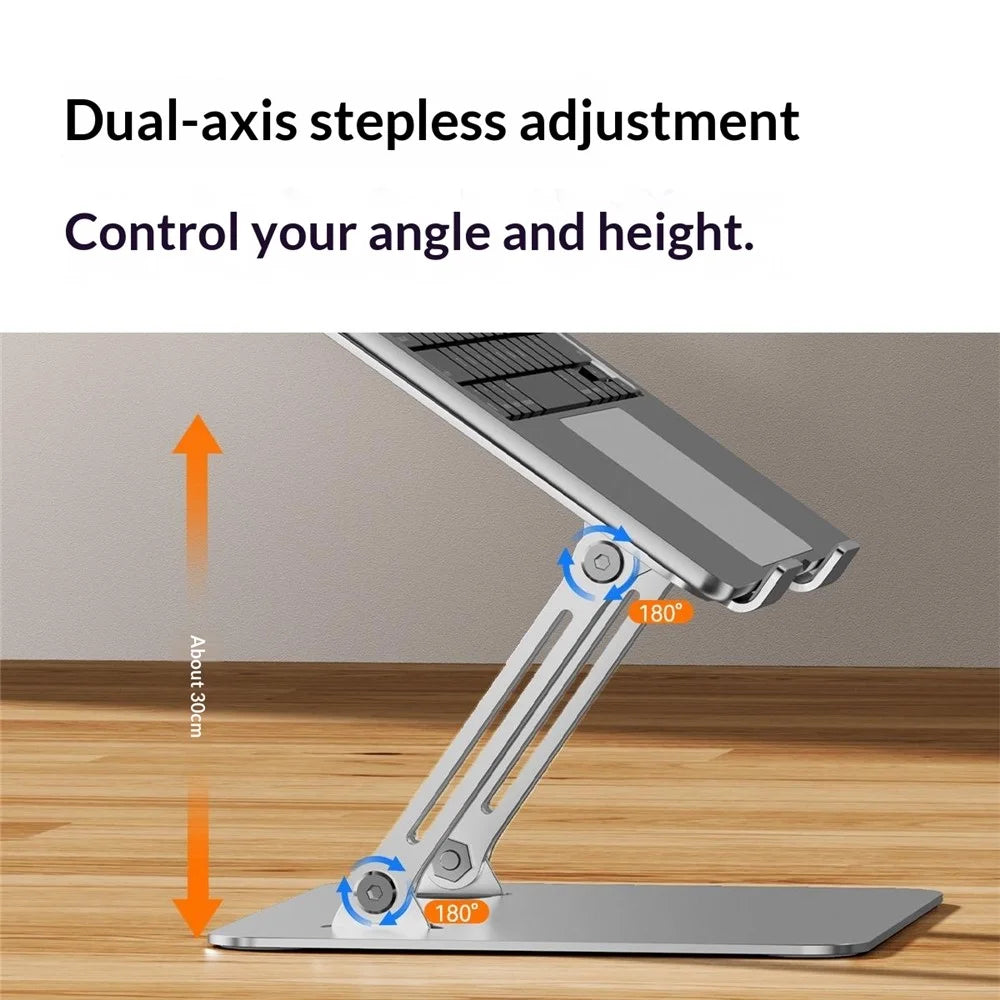 0031 Adjustable Height Angle Laptop Stand Desktop Cooling Metal Support for Notebook / Tablet, Basic Model - White - 6