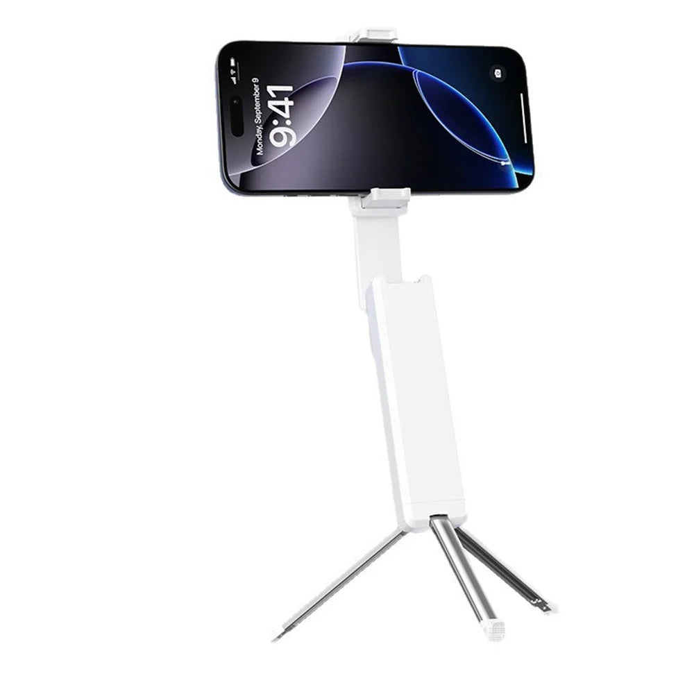 I10 Ultra Mini Portable Bluetooth-Compatible Selfie Stick 360° Rotation Anti-Shake Telescopic Phone Tripod For Travel Photography - White - 2