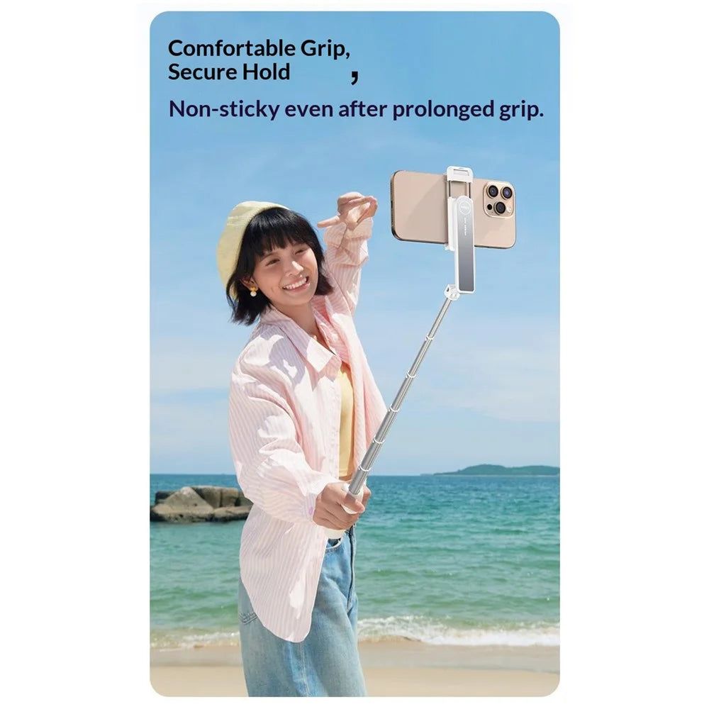 I10 Ultra Mini Portable Bluetooth-Compatible Selfie Stick 360° Rotation Anti-Shake Telescopic Phone Tripod For Travel Photography - White - 4