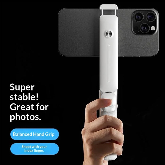 I6 Mini Bluetooth-Compatible Handheld Selfie Stick 360° Rotation Selfie Tool for Outdoor Photography - White - 4