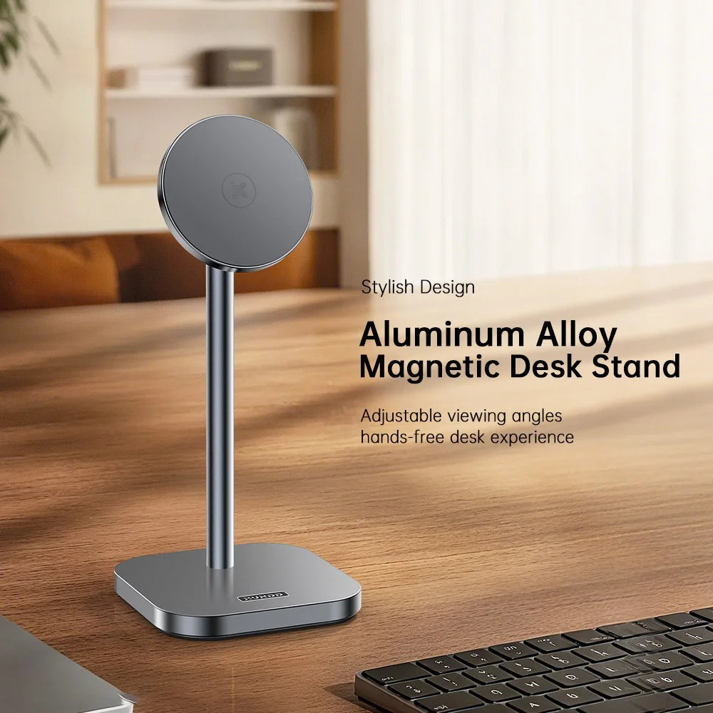 XUNDD XDHO-073 Magnetic Phone Holder Desk Stand Aluminum Alloy 45 Degree Tilt Hands-free Bracket - Black - 2