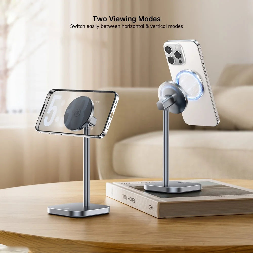 XUNDD XDHO-073 Magnetic Phone Holder Desk Stand Aluminum Alloy 45 Degree Tilt Hands-free Bracket - Black - 3