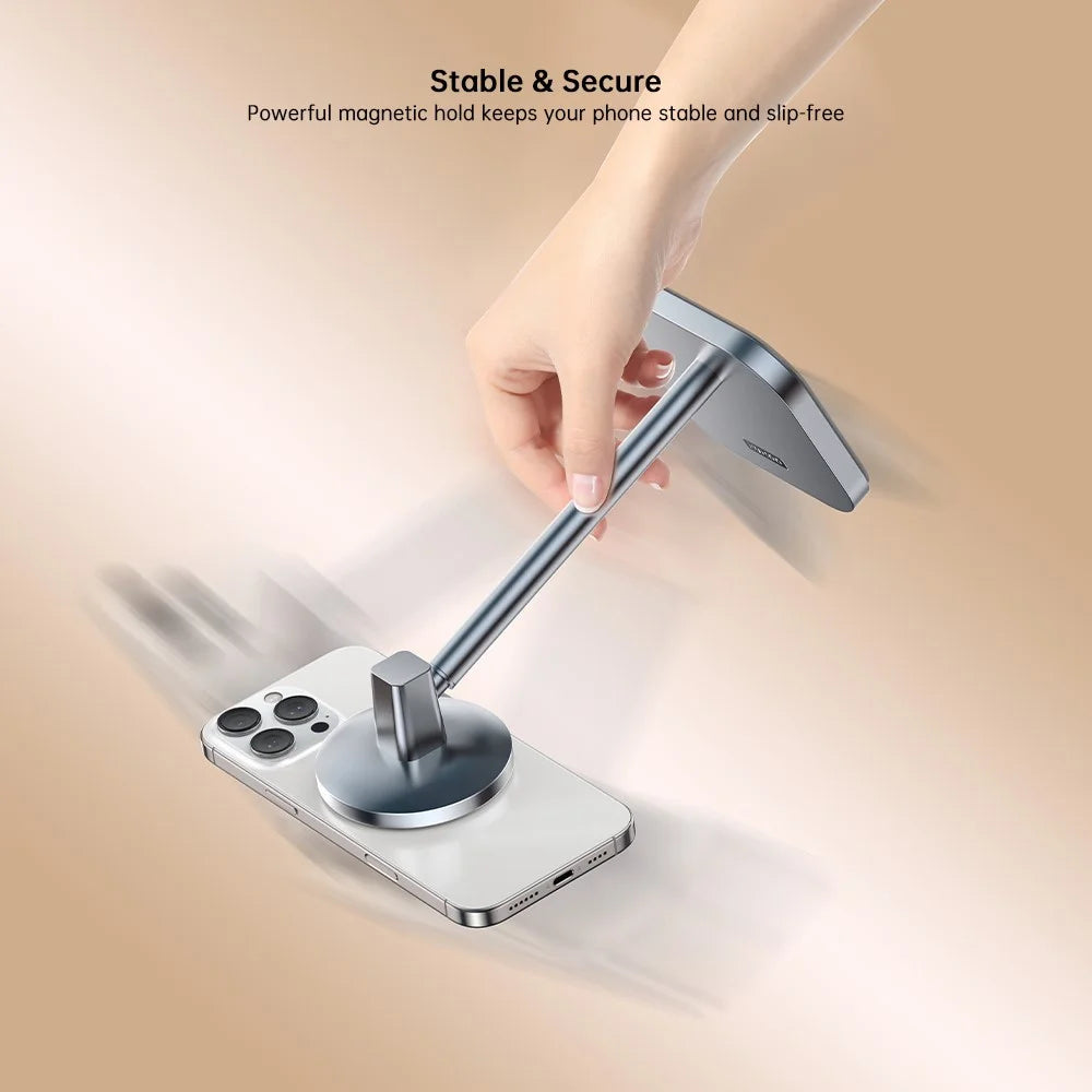 XUNDD XDHO-073 Magnetic Phone Holder Desk Stand Aluminum Alloy 45 Degree Tilt Hands-free Bracket - Black - 5