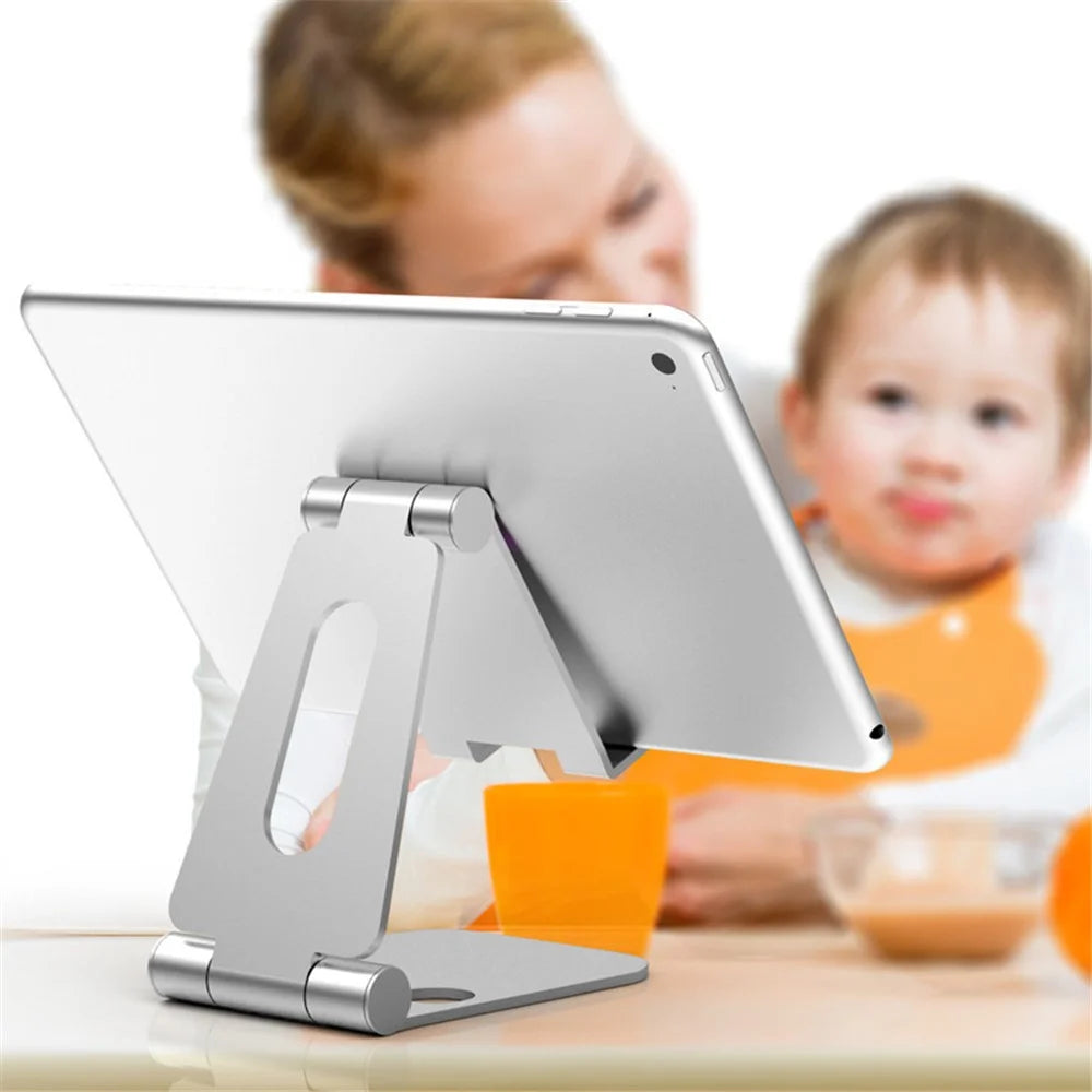 Aluminum Alloy Folding Mobile Phone Holder Portable Angle Adjustable Desktop Tablet Stand - 2