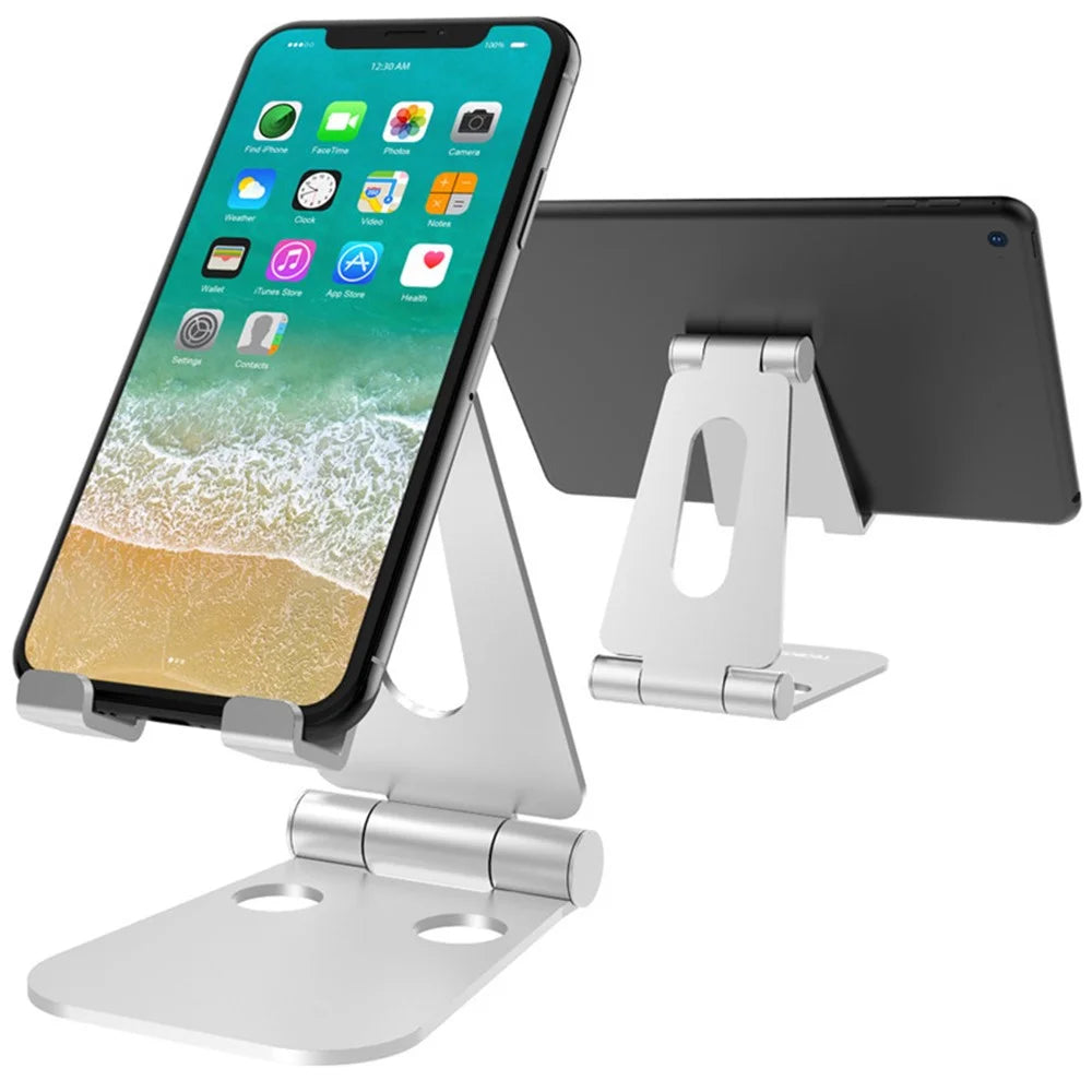 Aluminum Alloy Folding Mobile Phone Holder Portable Angle Adjustable Desktop Tablet Stand - 3