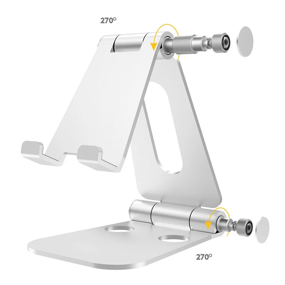 Aluminum Alloy Folding Mobile Phone Holder Portable Angle Adjustable Desktop Tablet Stand - 4