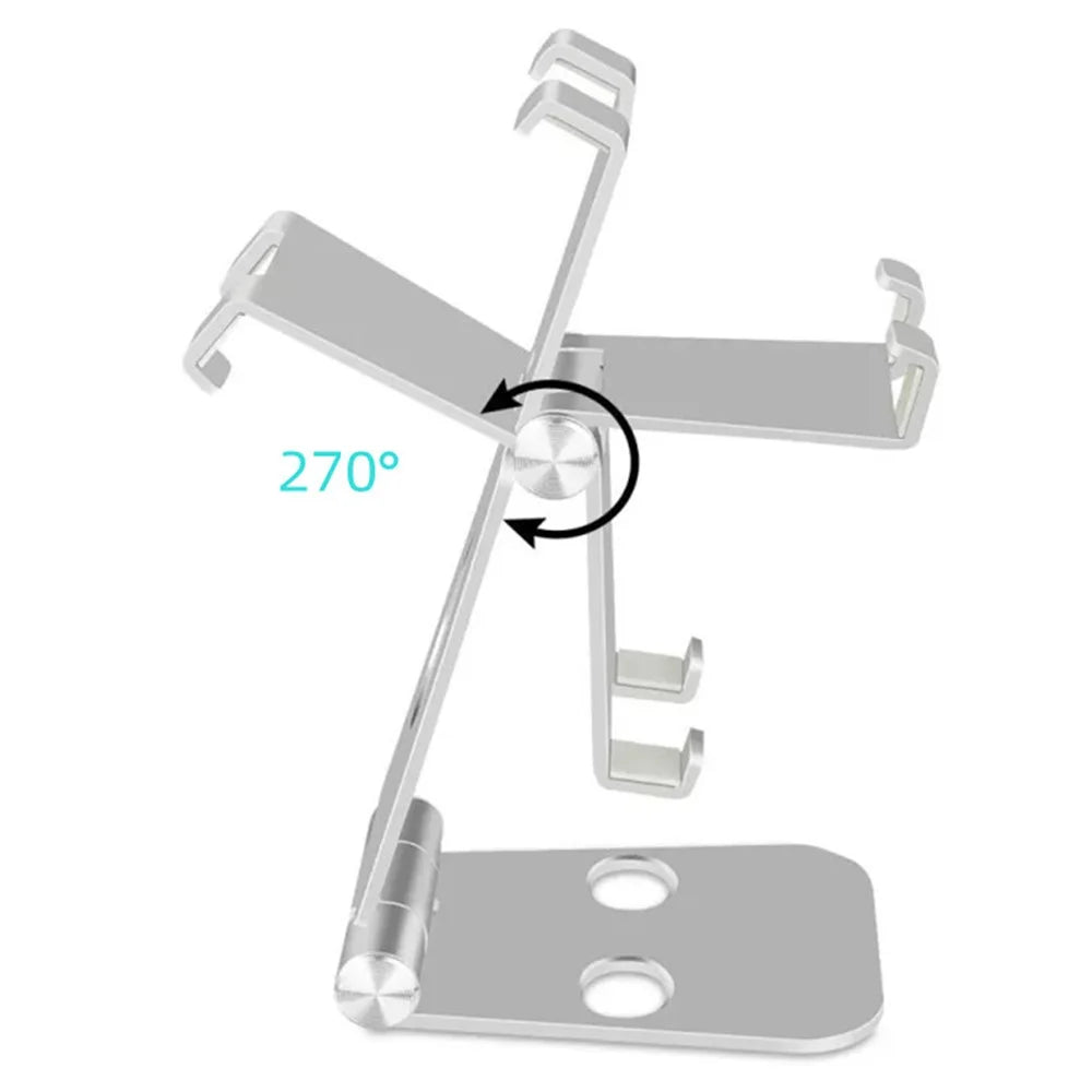 Aluminum Alloy Folding Mobile Phone Holder Portable Angle Adjustable Desktop Tablet Stand - 5