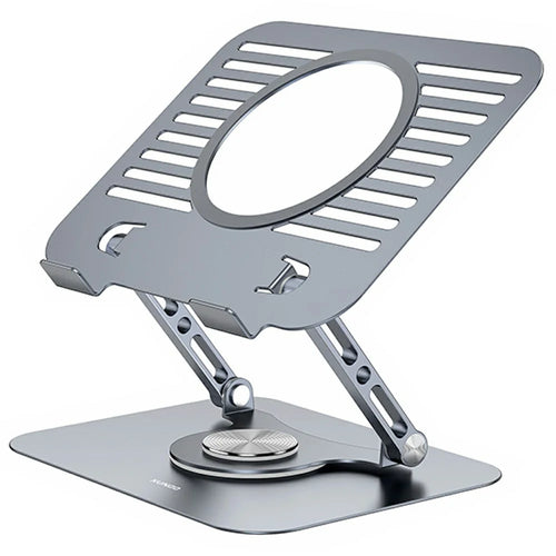 XUNDD XDHO-079 Hollow Out Laptop Stand 360 Degree Rotatable Foldable Carbon Steel Desktop Notebook Bracket - Grey - 1