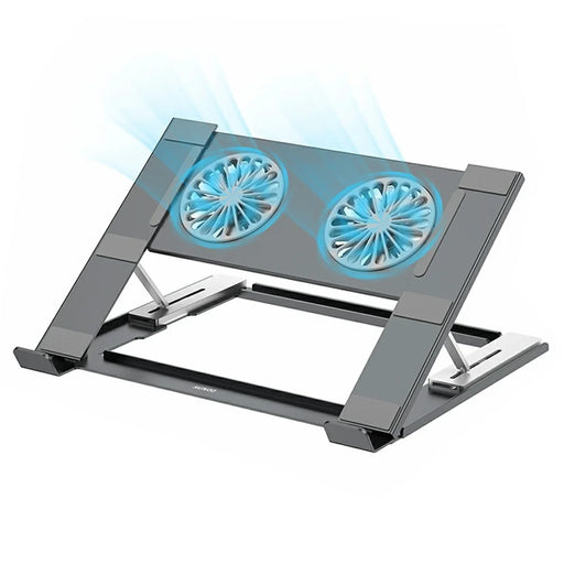 XUNDD XDHO-082 Laptop Cooling Stand with Dual Fans RGB Lighting Foldable Notebook Bracket - Grey - 1