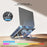 XUNDD XDHO-082 Laptop Cooling Stand with Dual Fans RGB Lighting Foldable Notebook Bracket - Grey - 3