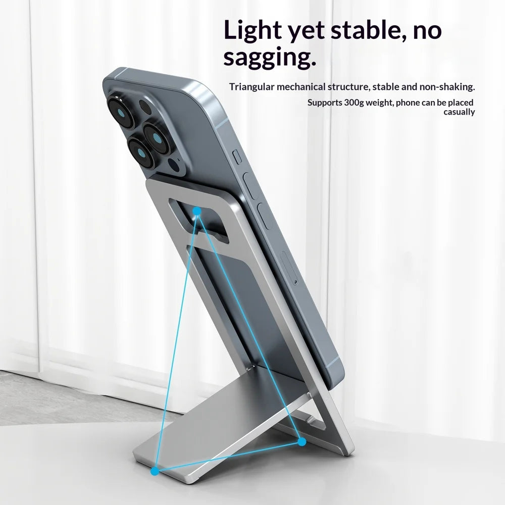 2 in 1 Aluminum Alloy Foldable Phone Stand Bottle Opener Portable Desktop Cellphone Support - Silver - 2