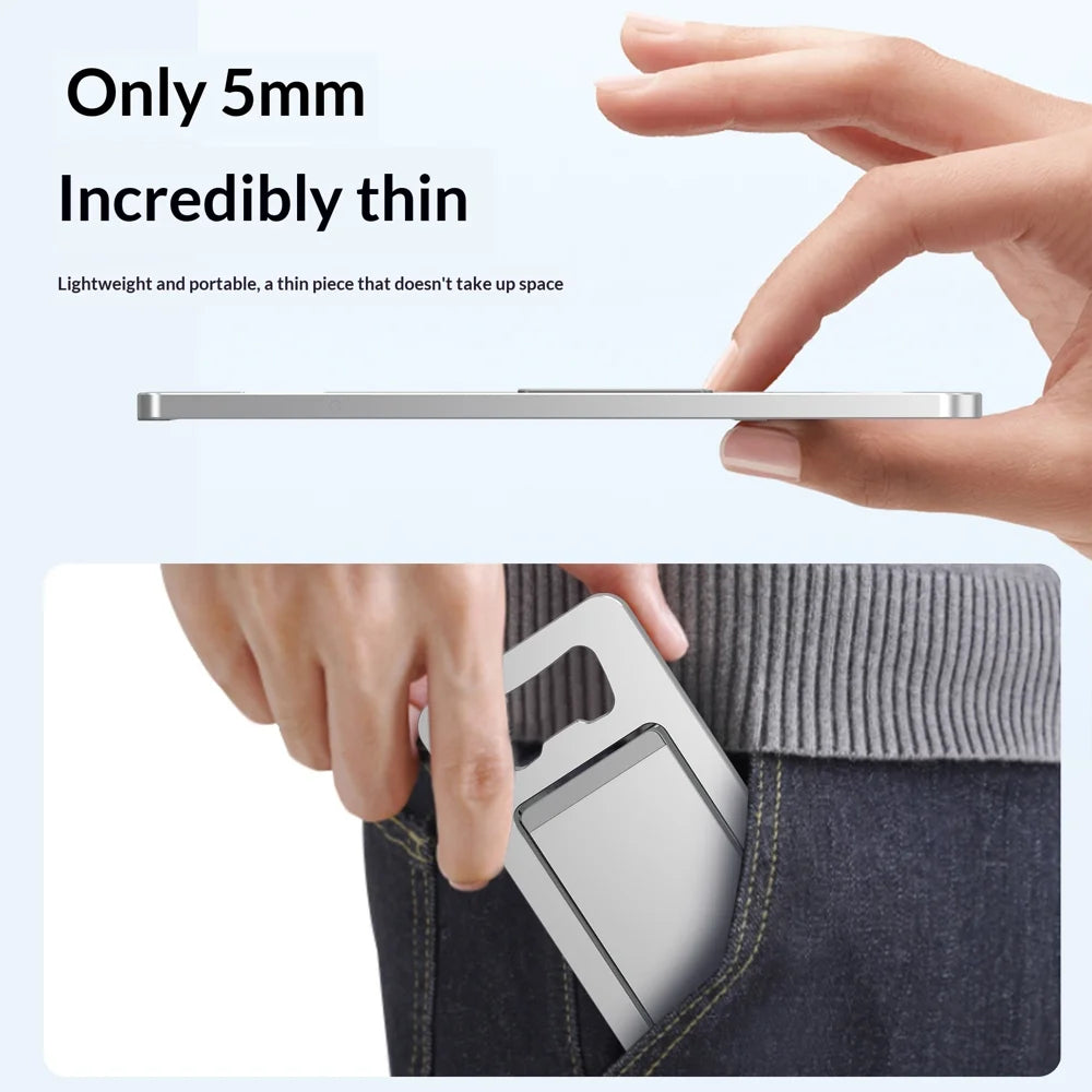 2 in 1 Aluminum Alloy Foldable Phone Stand Bottle Opener Portable Desktop Cellphone Support - Silver - 5