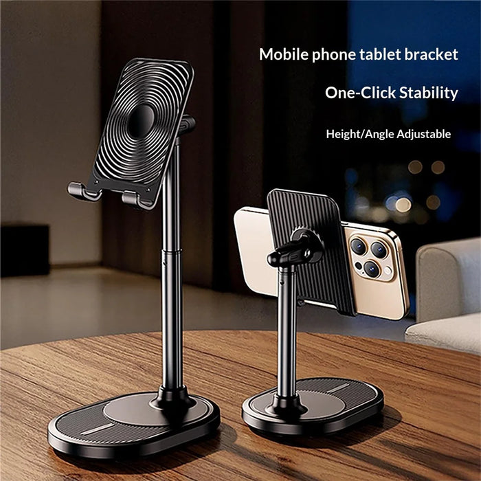 T19 Phone Tablet Stand Adjustable Height  /  Angle Desktop Holder for Watching Videos  /  Office  /  Live Streaming - Black - 2