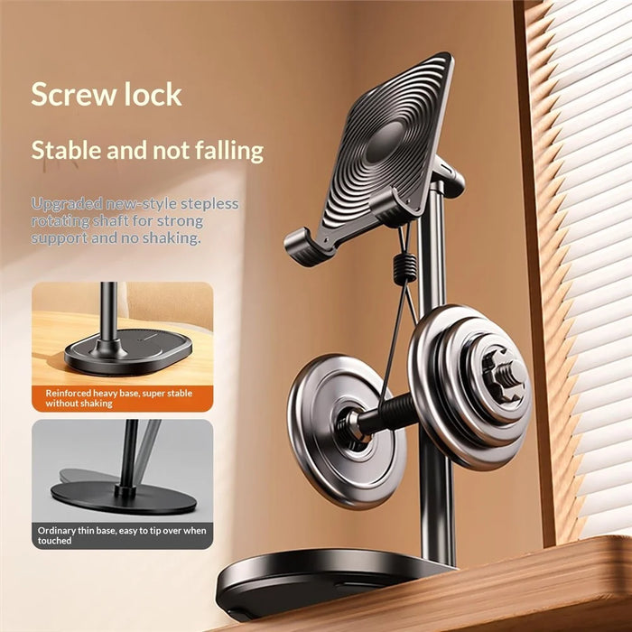 T19 Phone Tablet Stand Adjustable Height  /  Angle Desktop Holder for Watching Videos  /  Office  /  Live Streaming - Black - 6