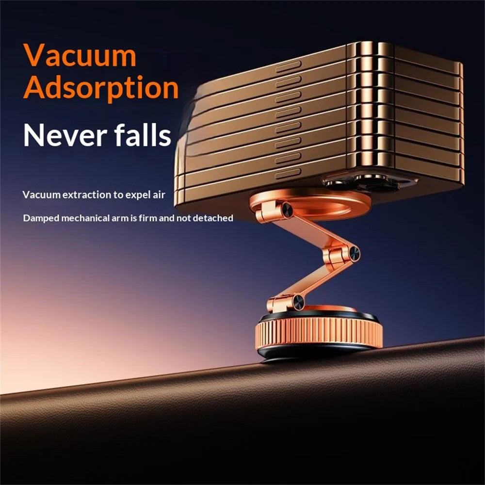 X69ZS Magnetic Car Phone Mount Vacuum Suction Cup Holder for Car Dashboard  /  Windshield 360 Rotation - Orange - 5