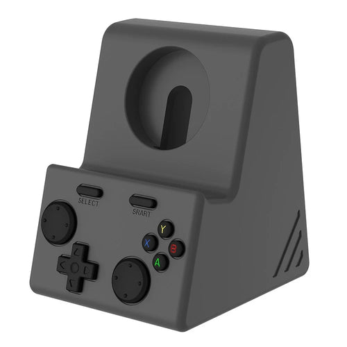 For Apple Watch Charging Stand Game Console Design Anti Slip Silicone Charger Dock - Dark Gray - 1