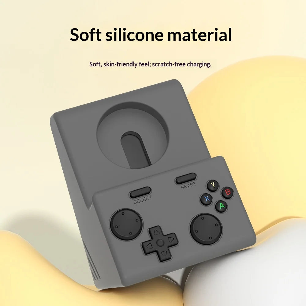 For Apple Watch Charging Stand Game Console Design Anti Slip Silicone Charger Dock - Dark Gray - 5