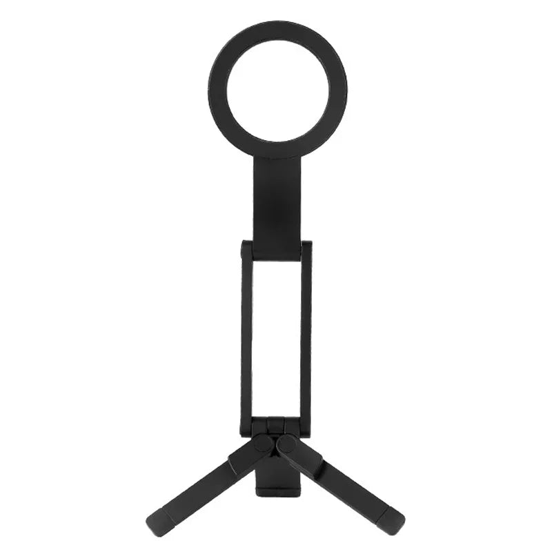 8mm Ultra Thin Magnetic Phone Stand Foldable Tripod Adjustable Angle Desktop Cellphone Holder - Black - 1