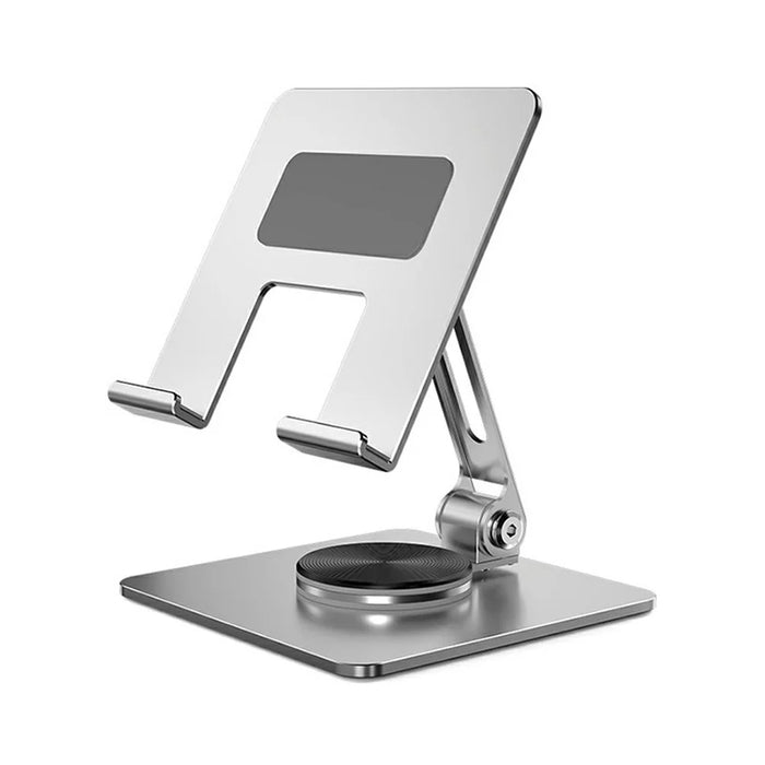 MT1342 360° Rotating Carbon Steel Desktop Foldable Phone Tablet Stand Dual Axis Adjustable Anti Slip Holder - Silver - 1