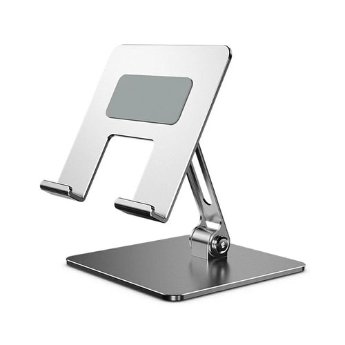 MT1341 Carbon Steel Desktop Foldable Phone Tablet Stand Adjustable Height Anti Slip Stable Holder - Silver - 1