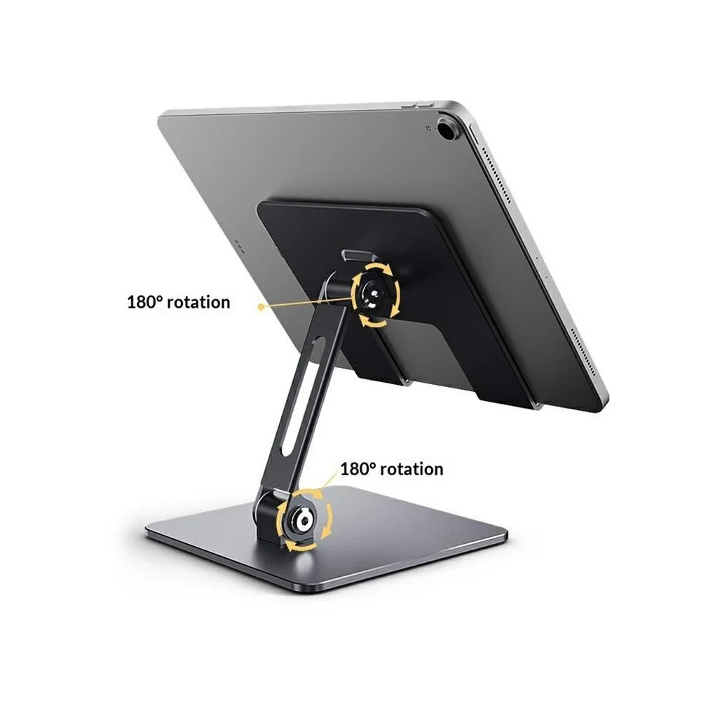 MT1341 Carbon Steel Desktop Foldable Phone Tablet Stand Adjustable Height Anti Slip Stable Holder - Silver - 2
