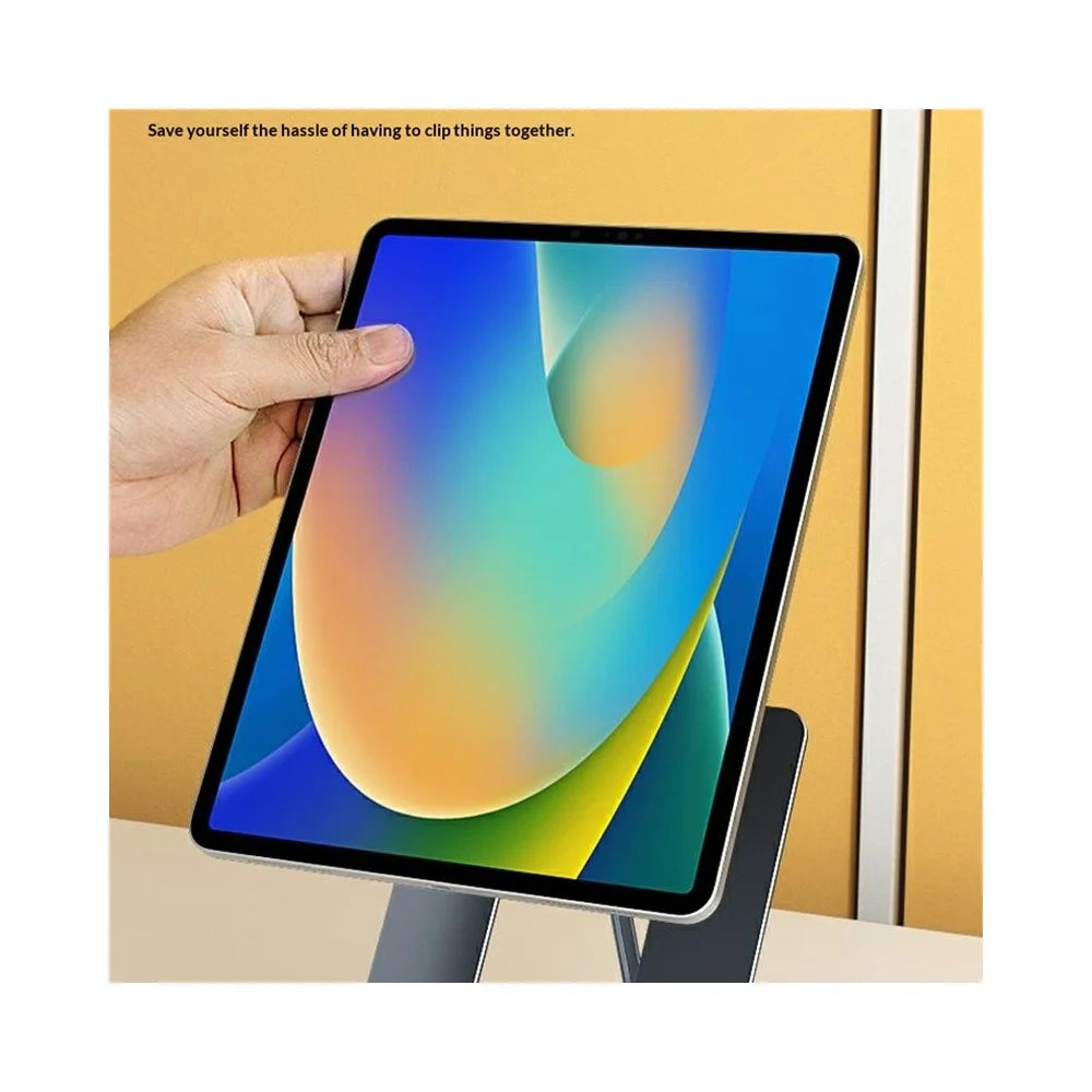 MT1341 Carbon Steel Desktop Foldable Phone Tablet Stand Adjustable Height Anti Slip Stable Holder - Silver - 5