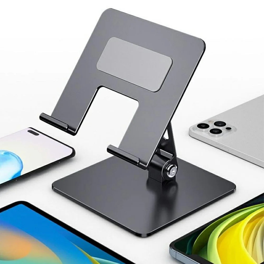MT1341 Carbon Steel Desktop Foldable Phone Tablet Stand Adjustable Height Anti Slip Stable Holder - Silver - 7