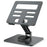 MT1312 360 Degree Rotating Carbon Steel Desktop Foldable Tablet Stand Dual Axis Adjustable Phone Holder - Grey - 1