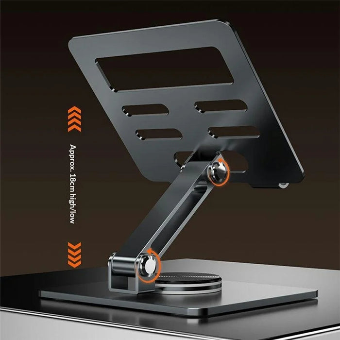 MT1312 360 Degree Rotating Carbon Steel Desktop Foldable Tablet Stand Dual Axis Adjustable Phone Holder - Grey - 4