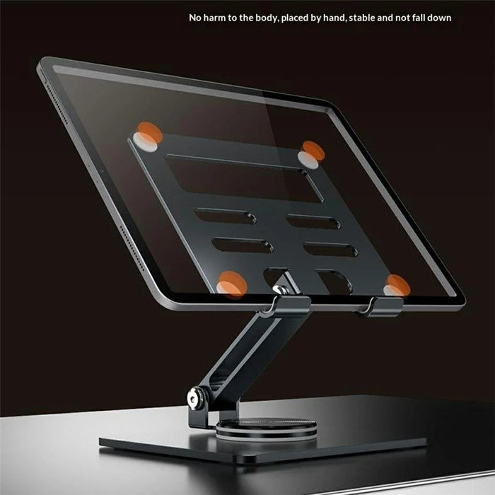 MT1312 360 Degree Rotating Carbon Steel Desktop Foldable Tablet Stand Dual Axis Adjustable Phone Holder - Grey - 6