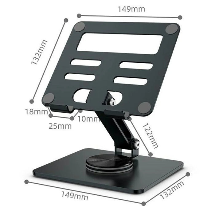 MT1312 360 Degree Rotating Carbon Steel Desktop Foldable Tablet Stand Dual Axis Adjustable Phone Holder - Grey - 7