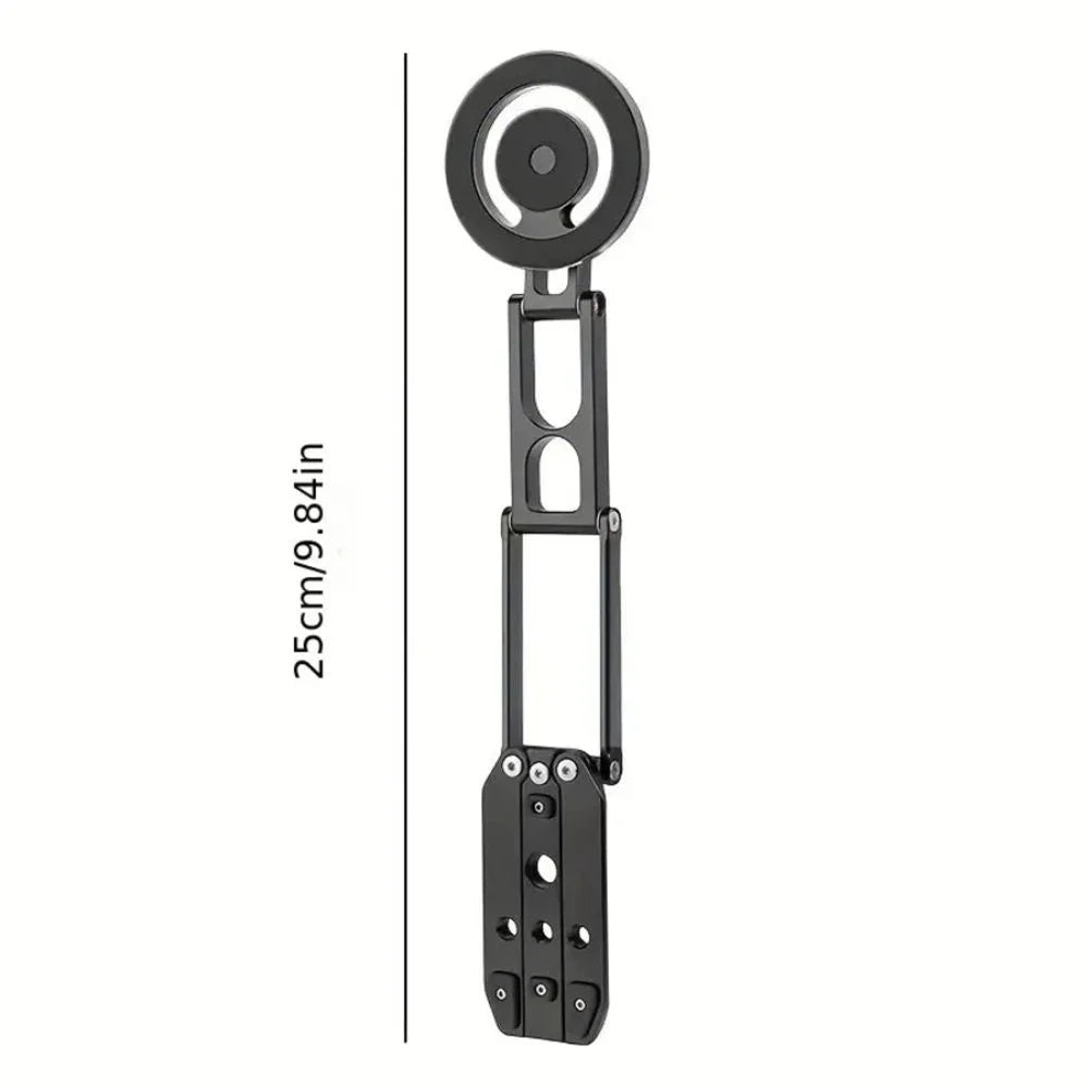 CX-01 Magnetic Phone Tripod Holder Foldable Adjustable Aluminum Alloy Stand for Live Streaming - Black - 6