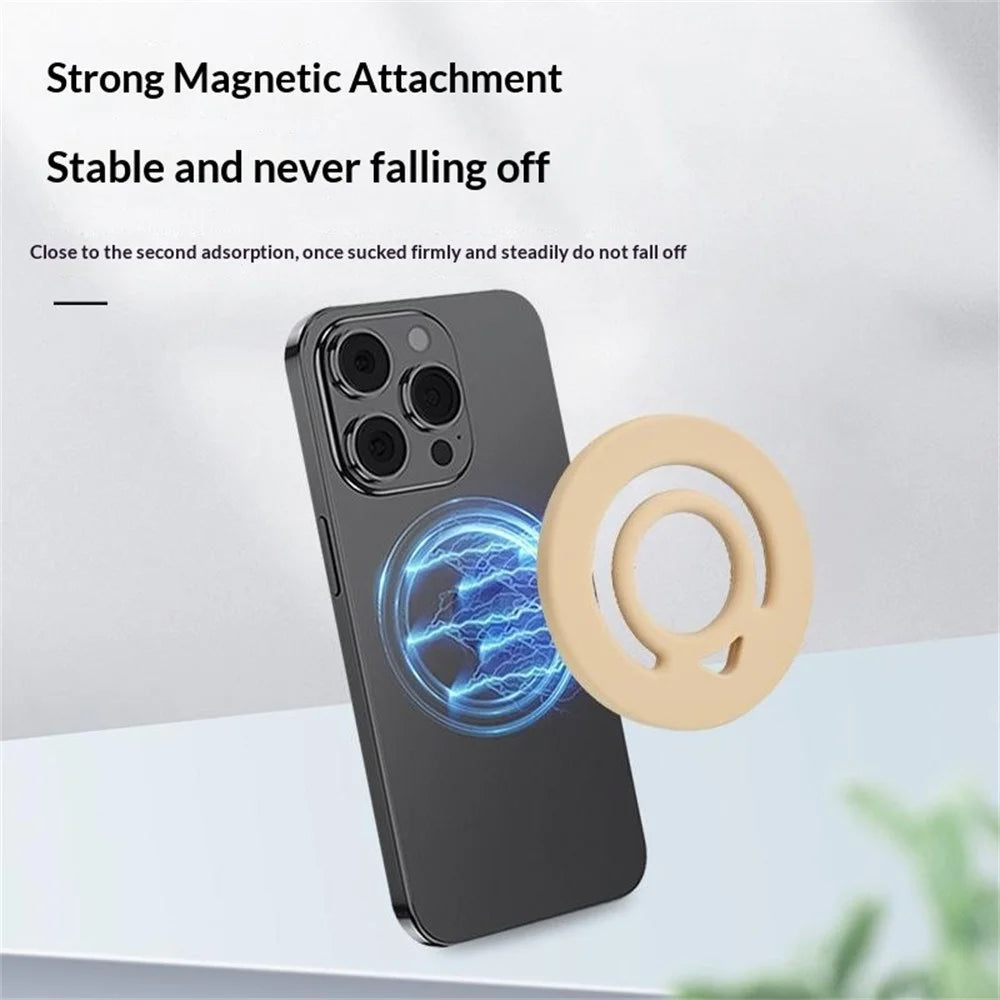 Liquid Silicone Magnetic Phone Ring Holder Anti Drop Phone Finger Grip - Black - 5