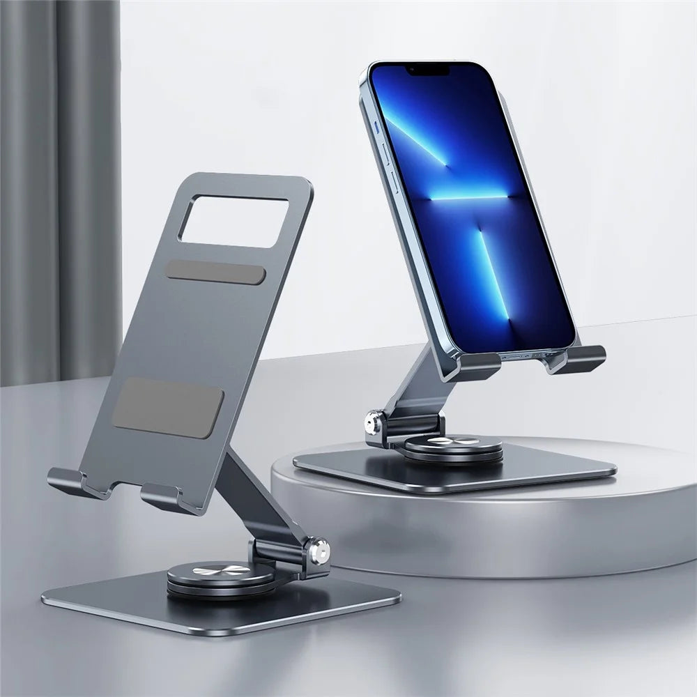 R-JUST HZ24 Universal Desktop Mobile Phone Tablet Holder Bracket Rotatable Aluminum Alloy Stand - Dark Grey - 2