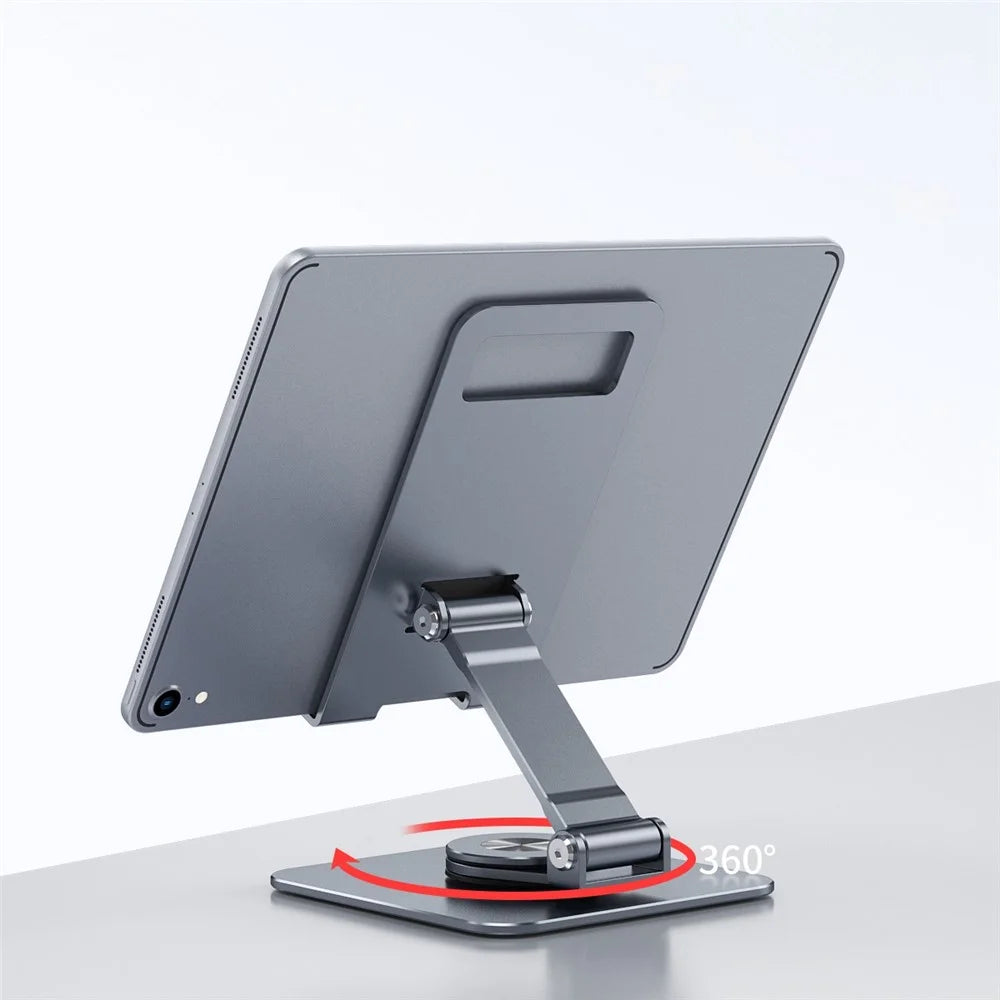 R-JUST HZ24 Universal Desktop Mobile Phone Tablet Holder Bracket Rotatable Aluminum Alloy Stand - Dark Grey - 3